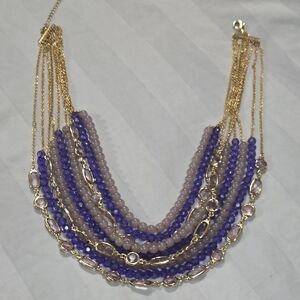 Elegant Gold and Purple Beaded Necklace
